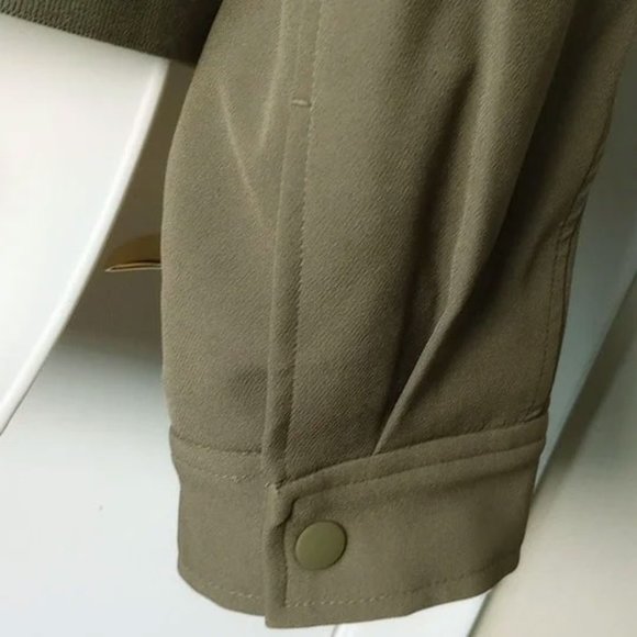 Athleta Endless Bomber Jacket L Khaki Green - Picture 5 of 10